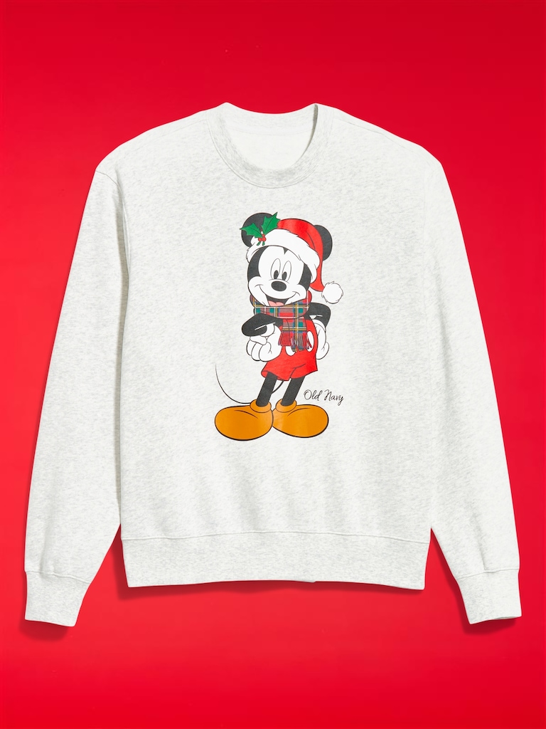 Old Navy x Disney Mickey Mouse Oversized Holiday-Graphic Sweatshirt for Men