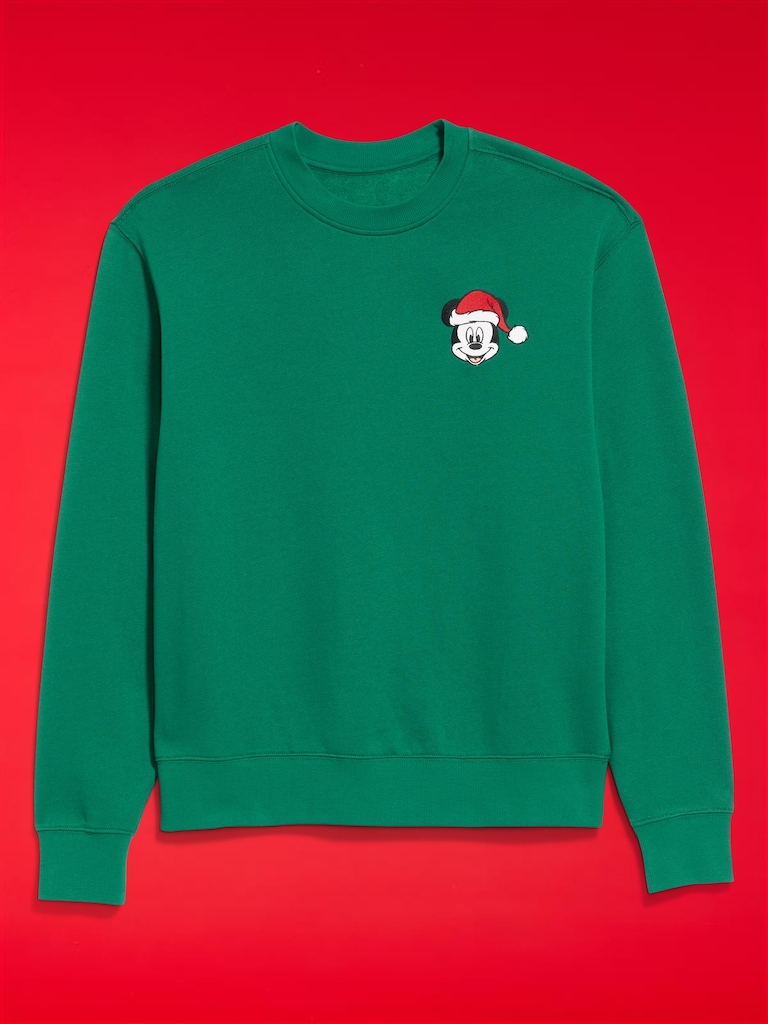 Old Navy x Disney Mickey Mouse Oversized Holiday-Graphic Sweatshirt for Men