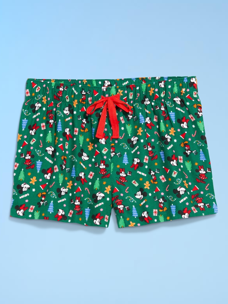 Old Navy x Disney Mickey Mouse & Friends Printed Flannel Boxer Shorts for Women