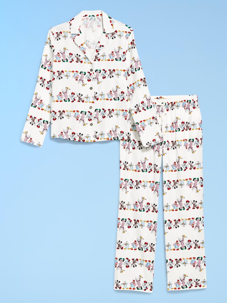 Old Navy x Disney Mickey Mouse & Friends Printed Flannel Pajama Set for Women