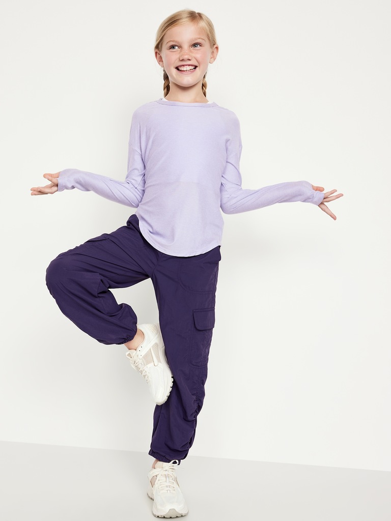 CloudMotion Long-Sleeve Back-Cutout Performance T-Shirt for Girls