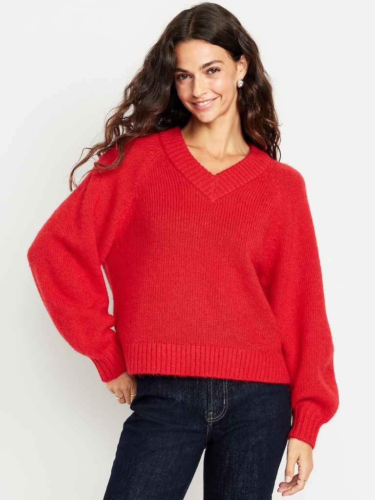 Cozy Cropped V-Neck Sweater