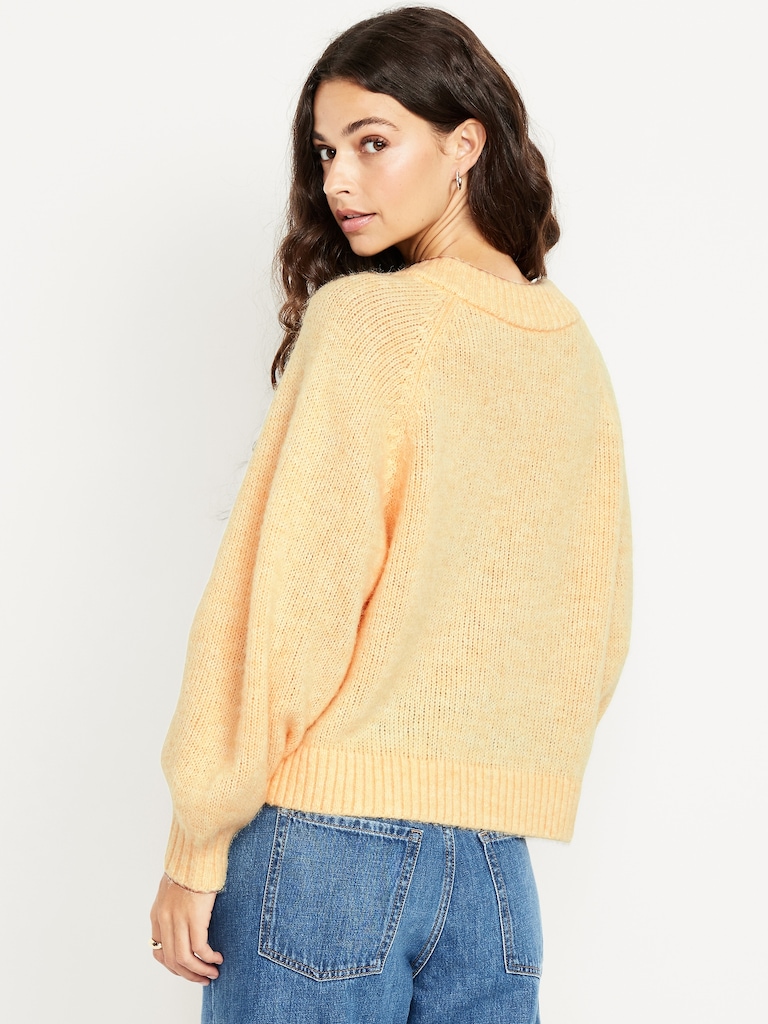 Cozy Cropped V-Neck Sweater