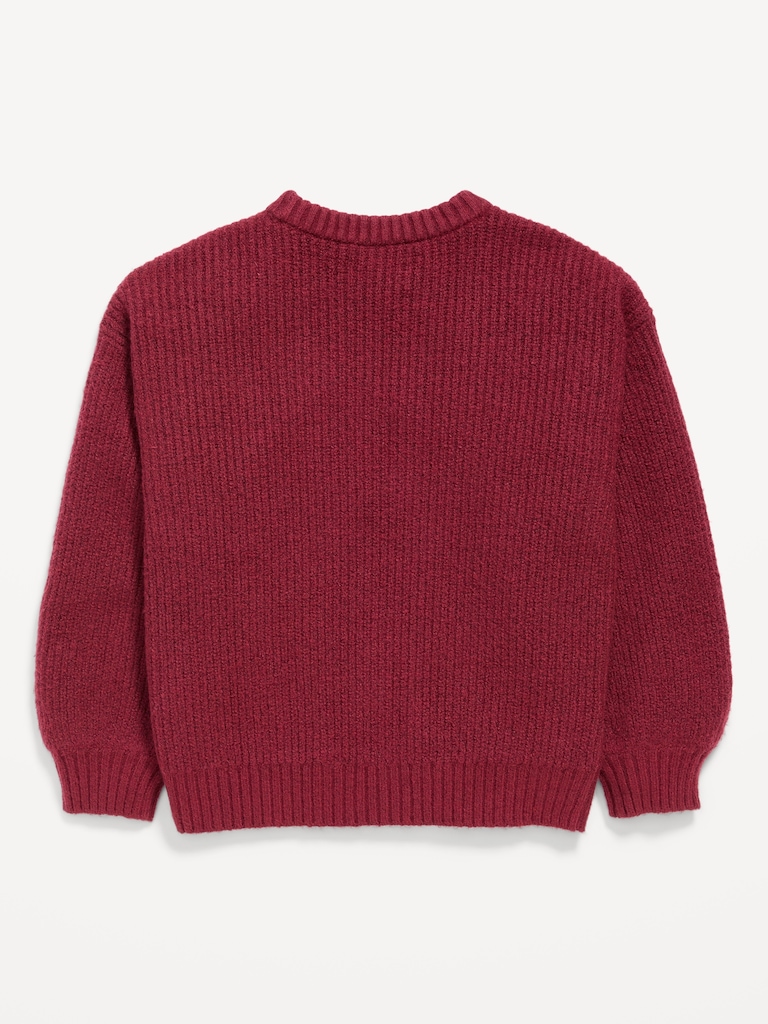 Oversized Valentine's Day Graphic Sweater for Girls