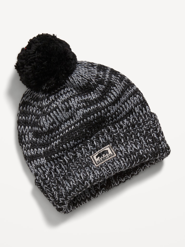Pom-Pom Marled-Knit Beanie for Boys