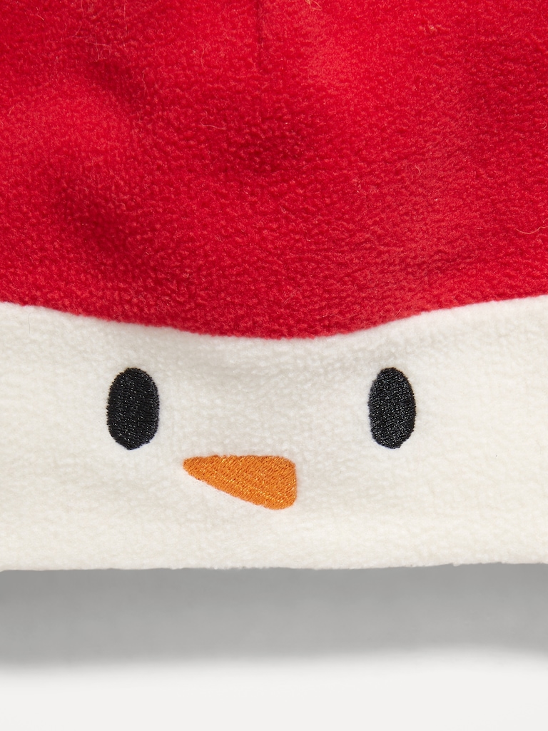 Unisex Snowman Trapper Hat and Mittens Set for Toddler