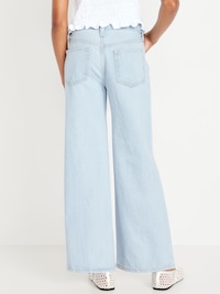 High-Waisted Embroidered Baggy Wide-Leg Jeans for Girls