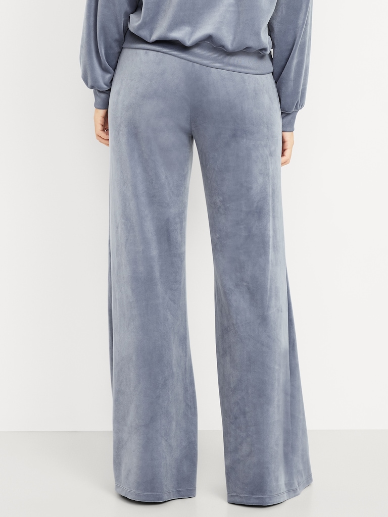 High-Waisted Velour Flare Lounge Pants