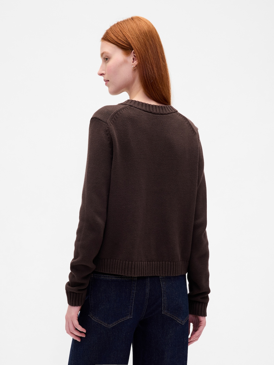 100% Cotton Crewneck Cardigan