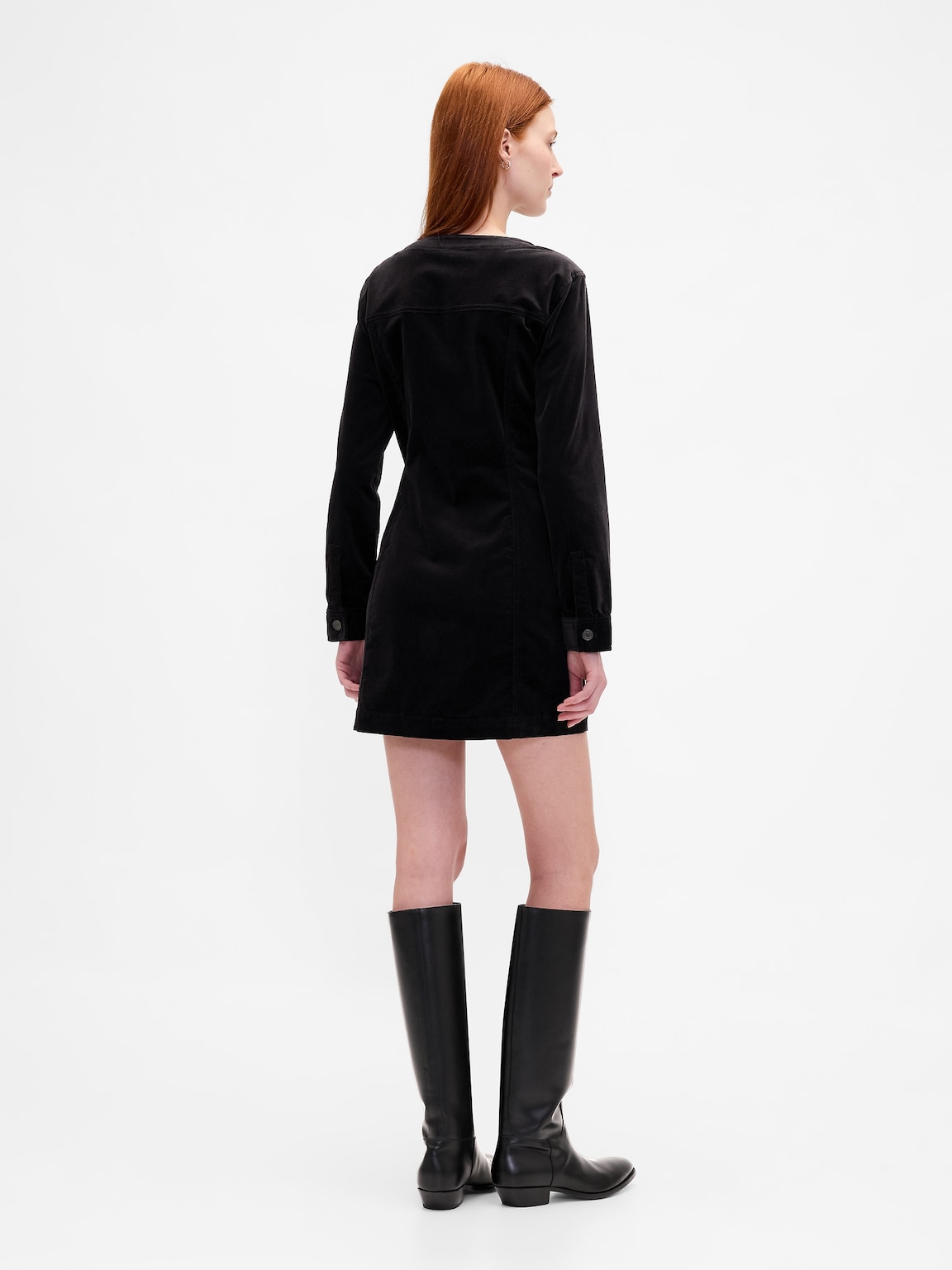 Velvet V-Neck Pocket Mini Dress