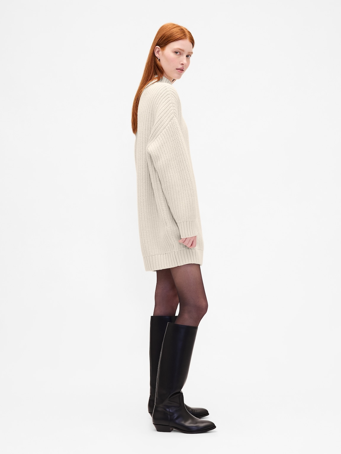 Oversized Turtleneck Mini Sweater Dress