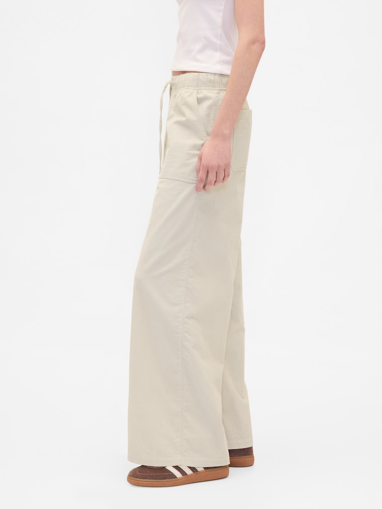 Mid Rise Corduroy Baggy Pants