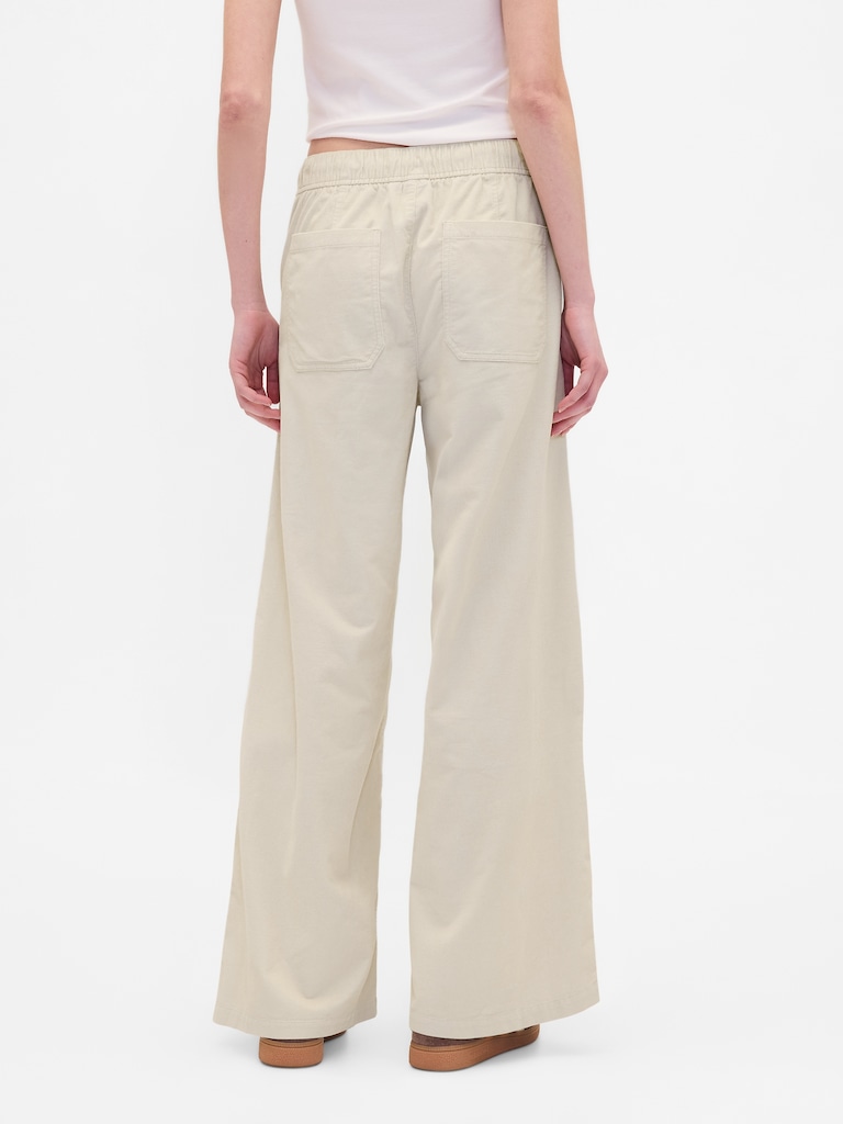 Mid Rise Corduroy Baggy Pants