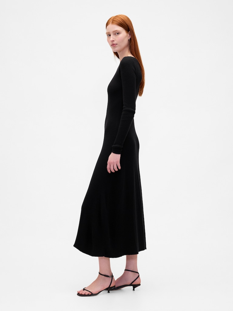 Lightweight CashSoft Rib Maxi Sweater Dress