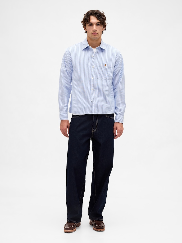 Relaxed Straight-Hem Oxford Shirt