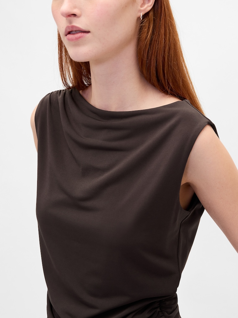 Ruched Boatneck Top