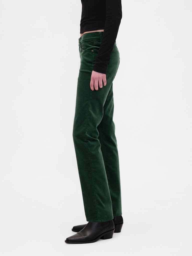 Low Rise Velvet '90s Slim Straight Pants