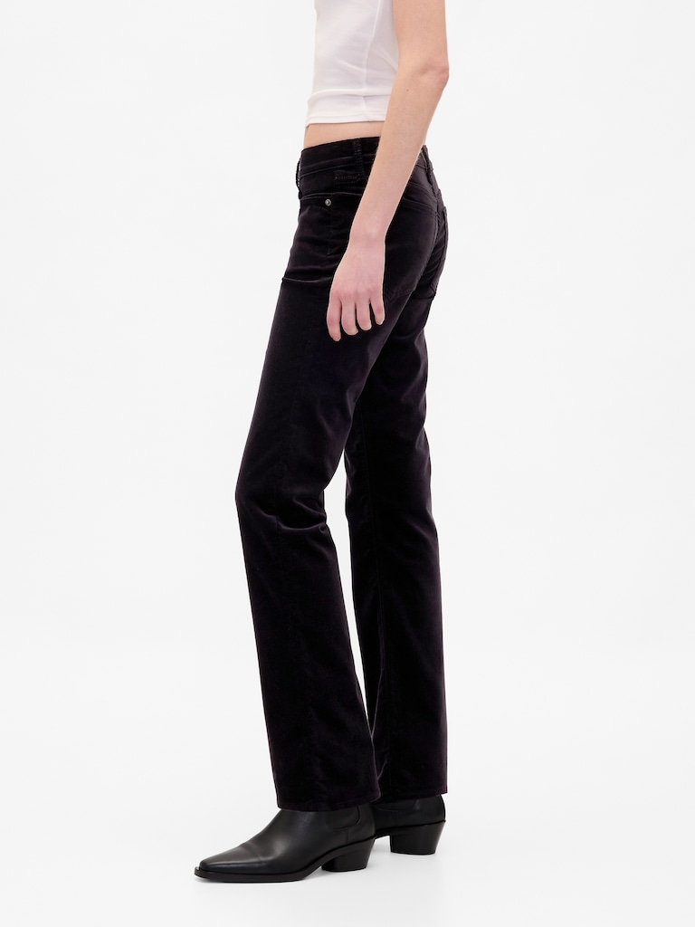 Low Rise Velvet '90s Slim Straight Pants