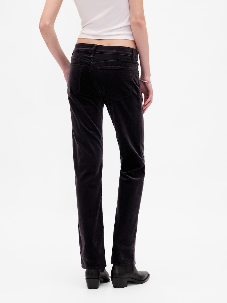 Low Rise Velvet '90s Slim Straight Pants