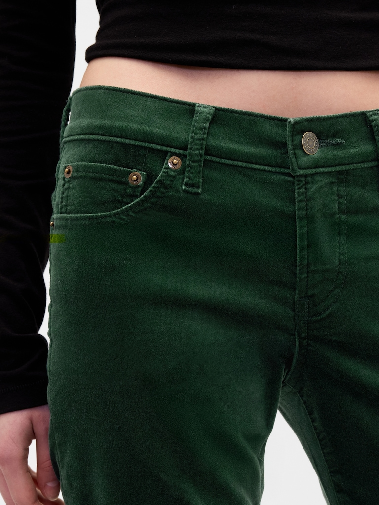 Low Rise Velvet '90s Slim Straight Pants