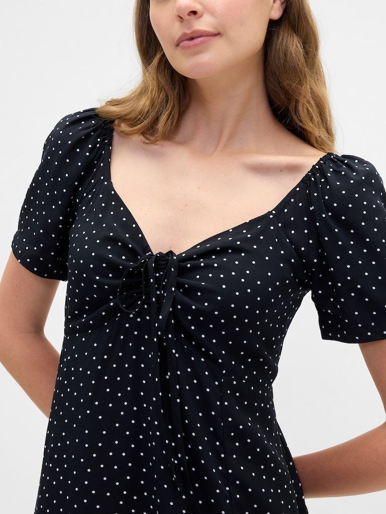 Puff Sleeve Midi Dress