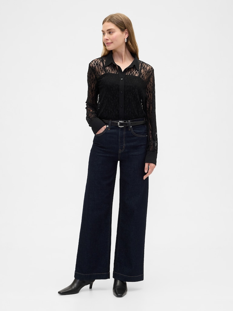 Relaxed Sheer Lace Shirt