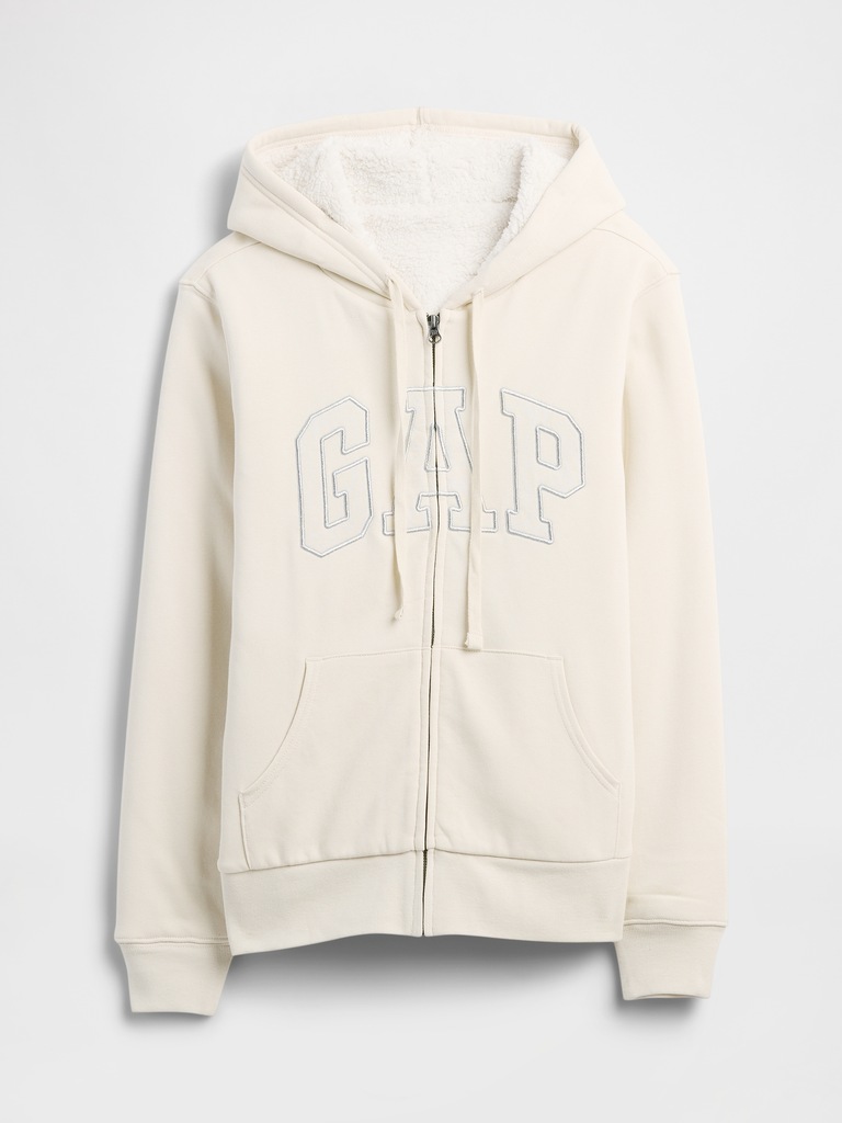 Relaxed Gap Logo Sherpa-Lined Zip Hoodie