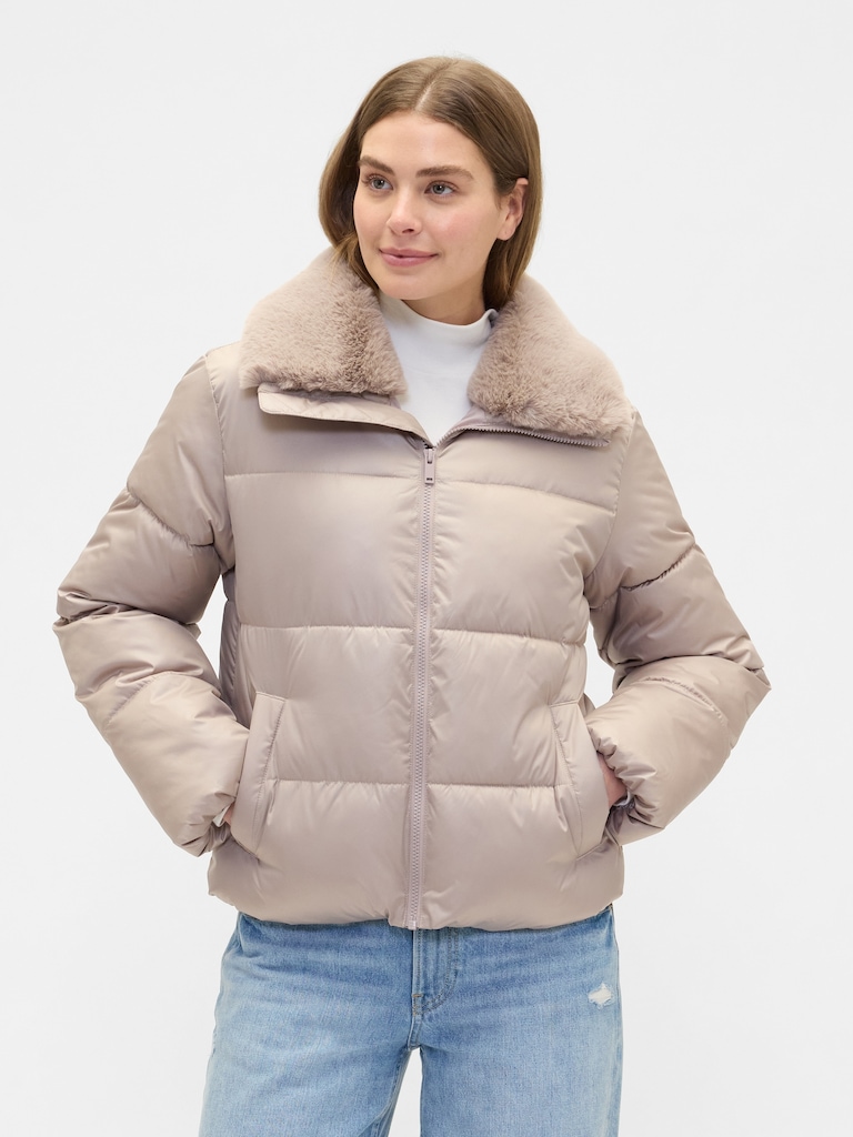 100% Recycled Relaxed Short Puffer Jacket