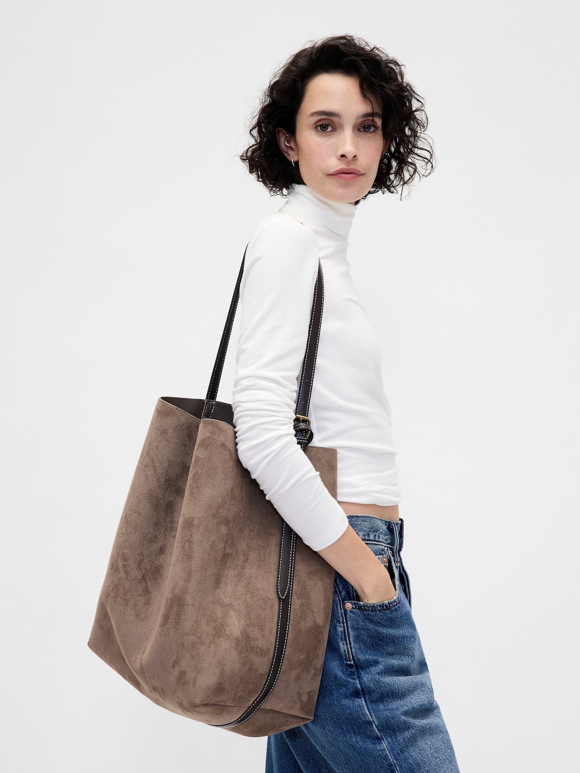 Vegan Suede Bucket Bag