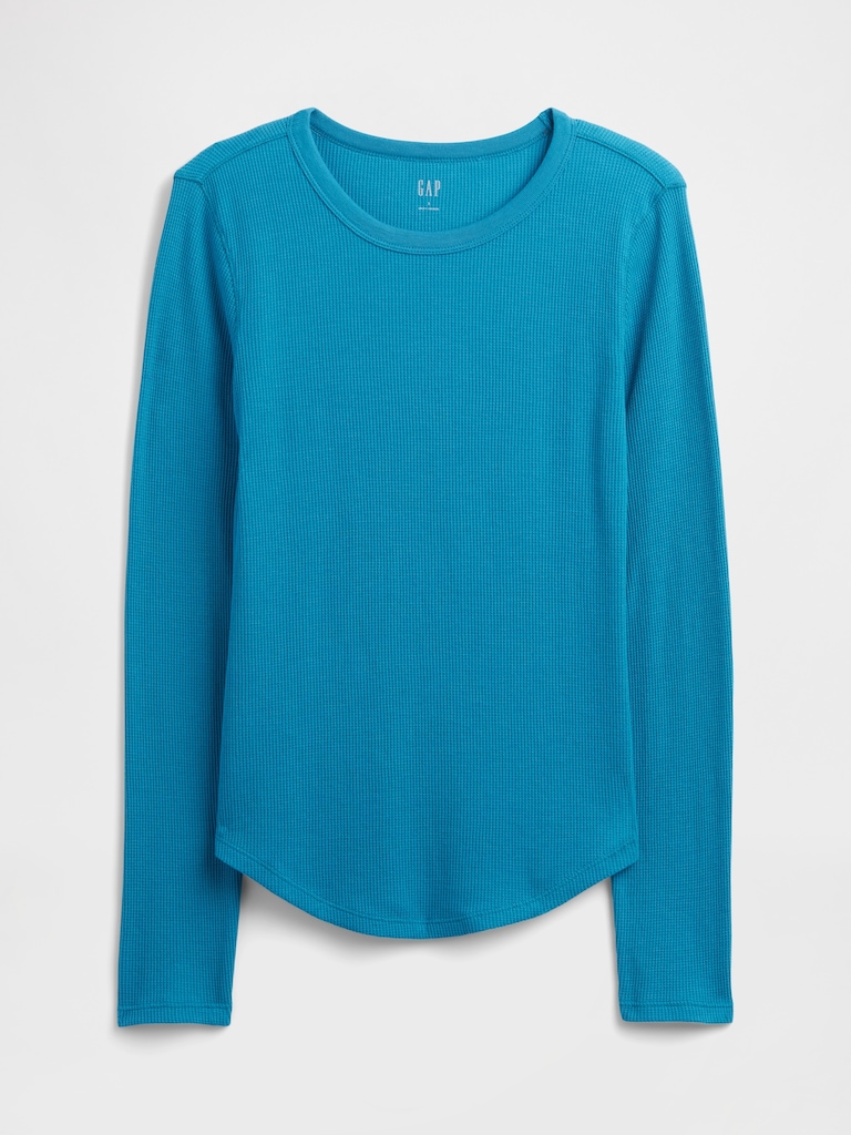 Waffle-Knit Crewneck T-Shirt