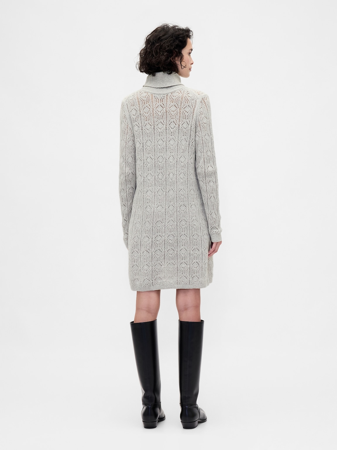 CashSoft Pointelle Turtleneck Sweater Dress