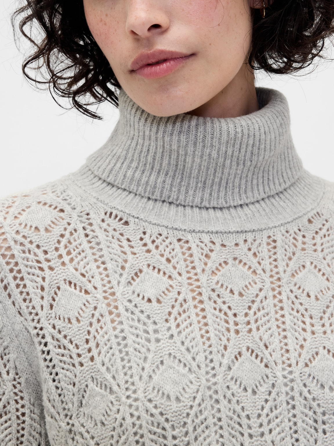 CashSoft Pointelle Turtleneck Sweater Dress