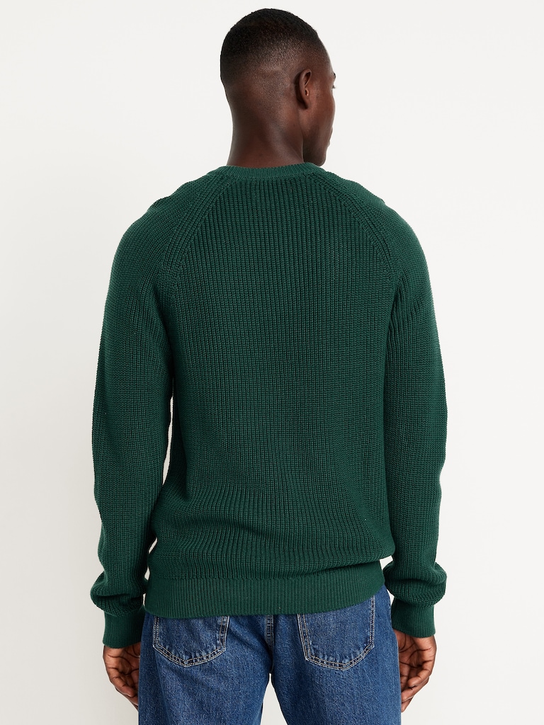 Crew-Neck Shaker-Stitch Sweater