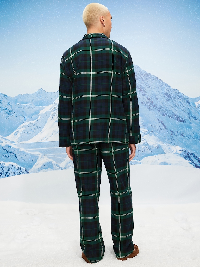 Plaid Flannel Pajama Set for Men