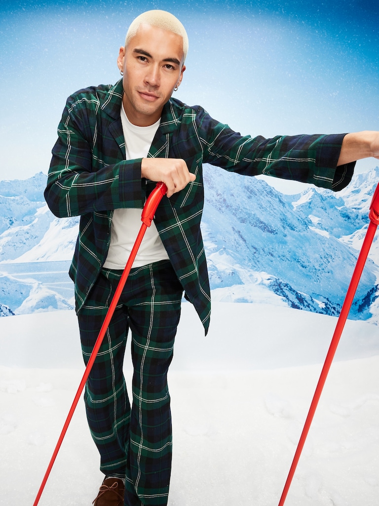 Plaid Flannel Pajama Set for Men