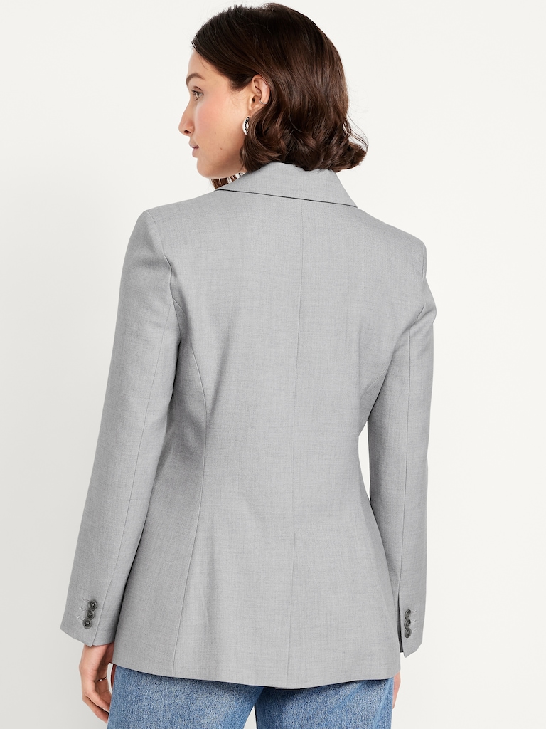 Fitted Button-Front Blazer