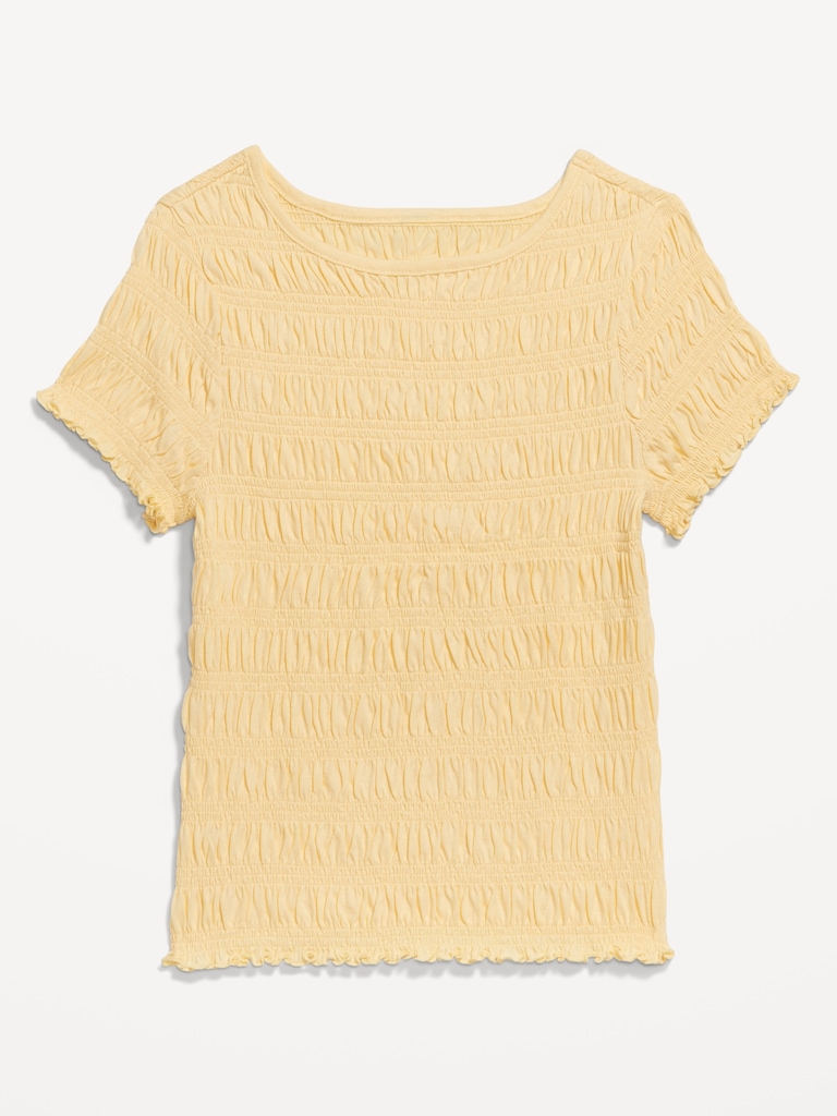 Slit-Neck Smocked Top