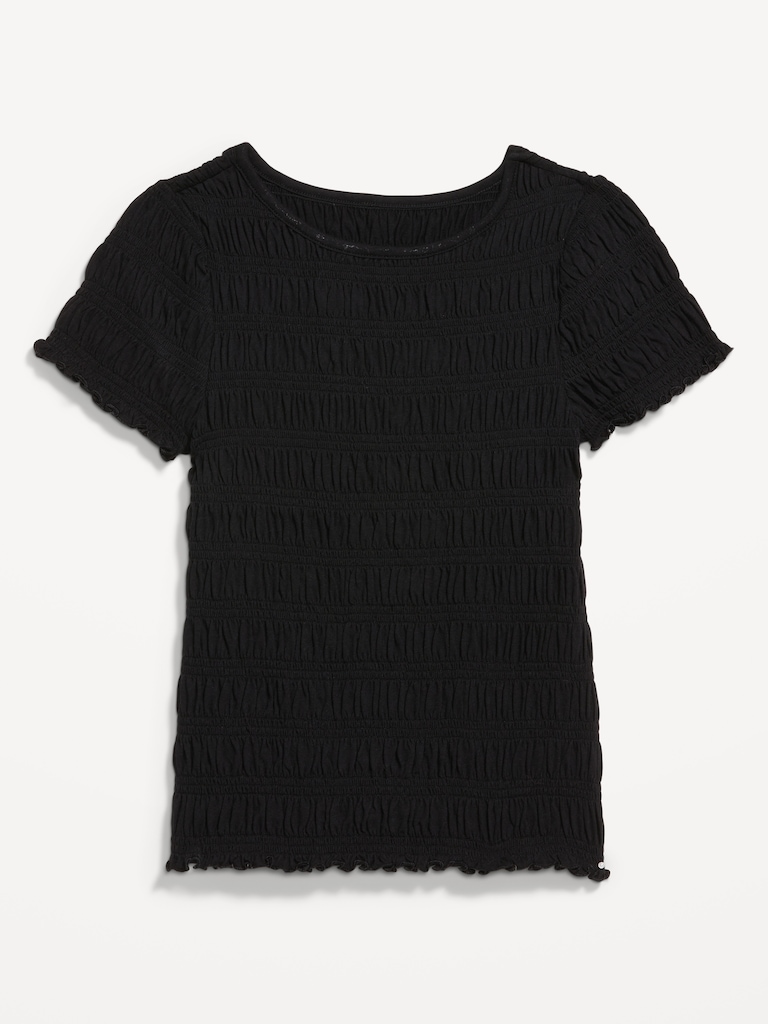 Slit-Neck Smocked Top