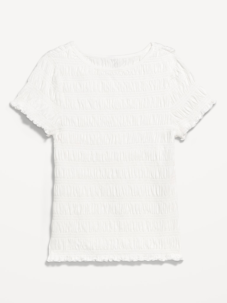 Slit-Neck Smocked Top