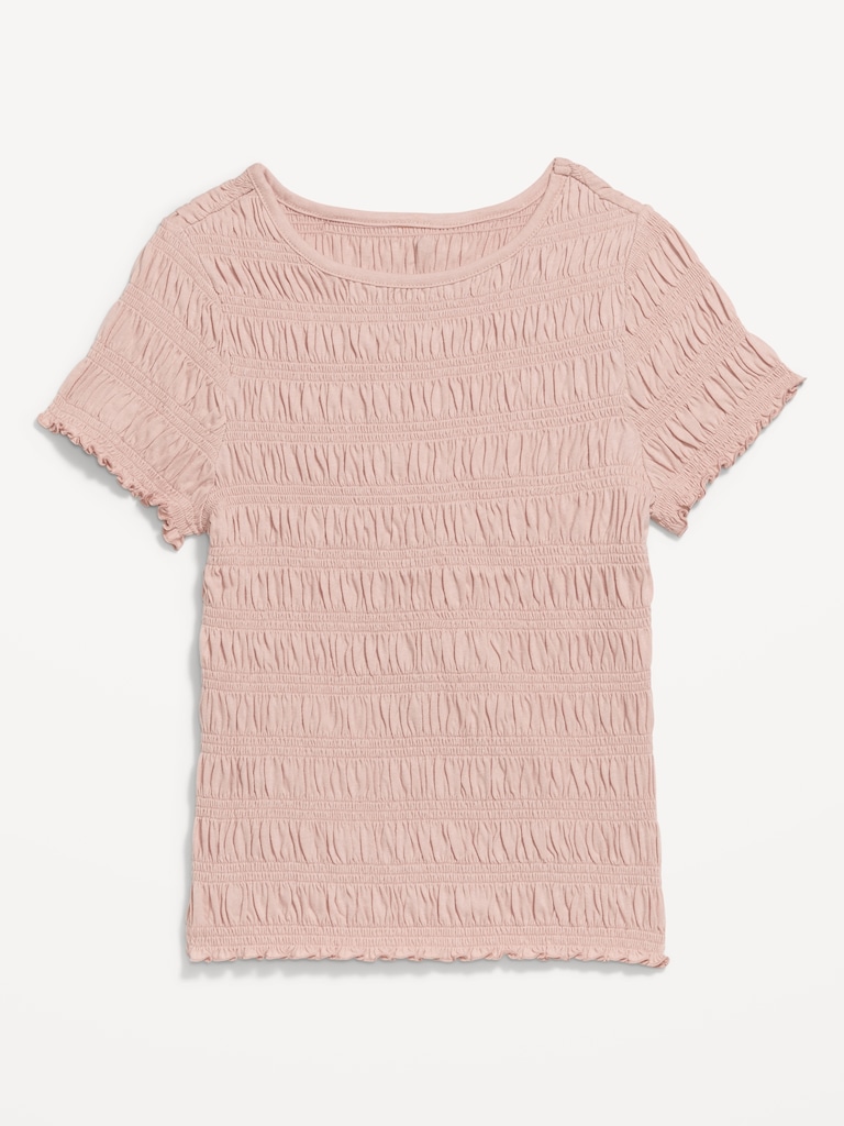 Slit-Neck Smocked Top