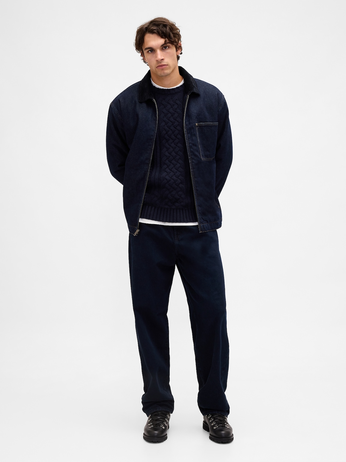 Relaxed Cable-Knit Sweater