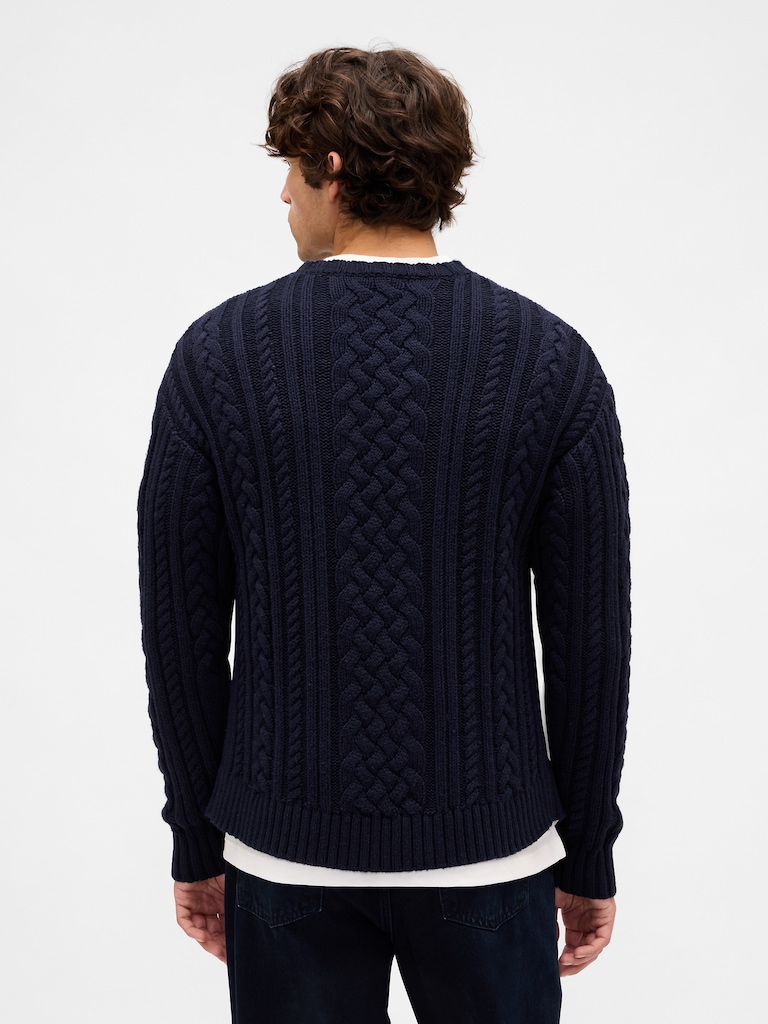 Relaxed Cable-Knit Sweater