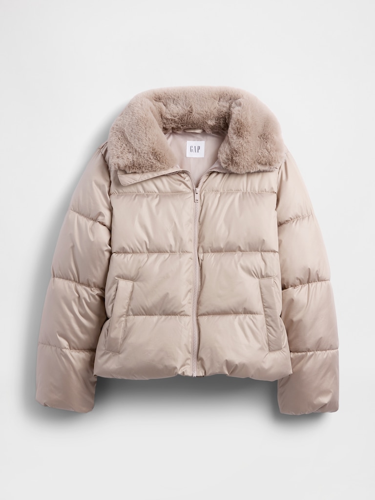 100% Recycled Relaxed Short Puffer Jacket