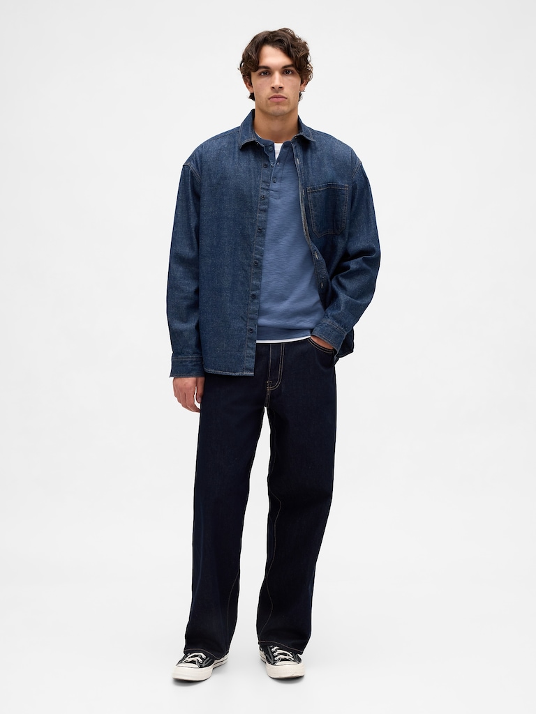 Double-Knit Henley T-Shirt