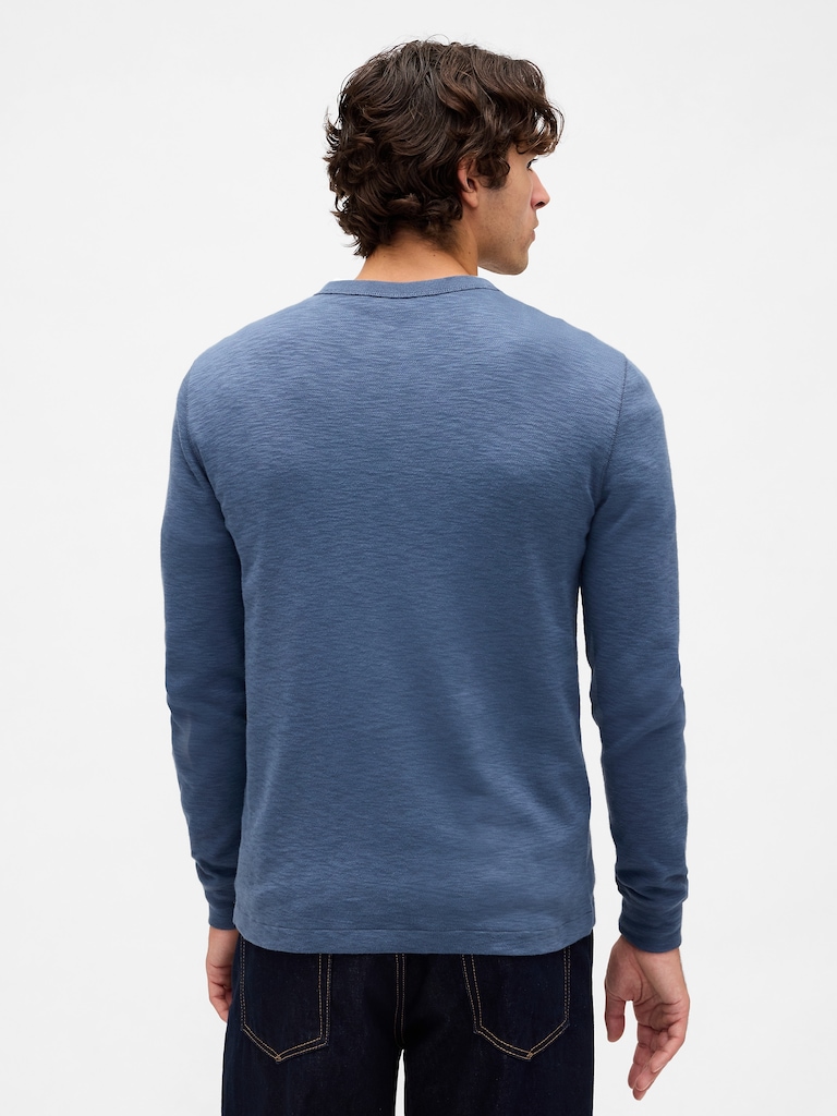 Double-Knit Henley T-Shirt