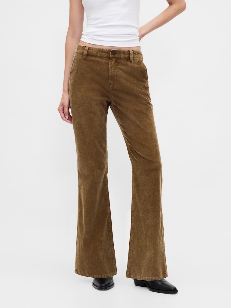 Low Rise Corduroy Flare Pants