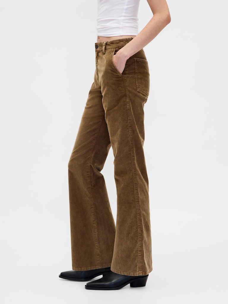 Low Rise Corduroy Flare Pants