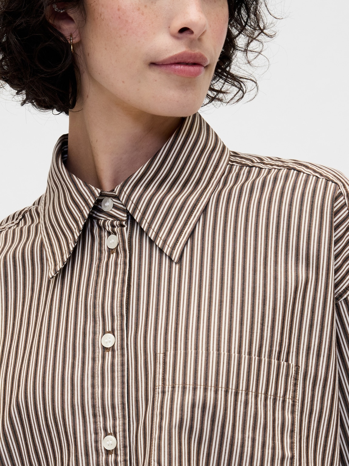 Organic Cotton Straight-Hem Crop Shirt