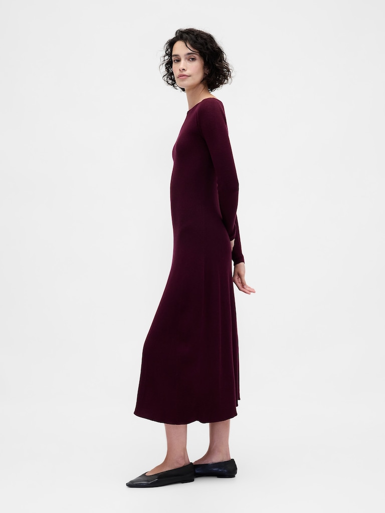 Lightweight CashSoft Rib Maxi Sweater Dress