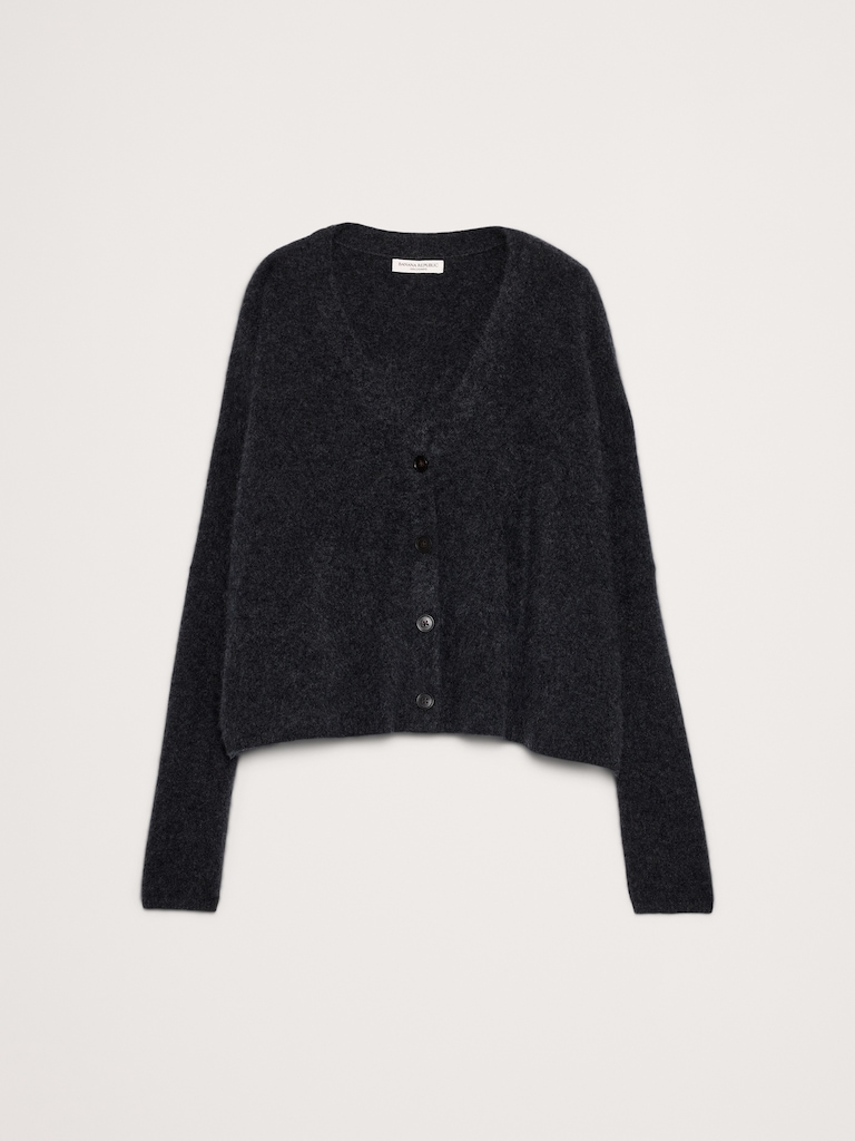 Oversized Lightweight Brushed Cashmere Cardigan
